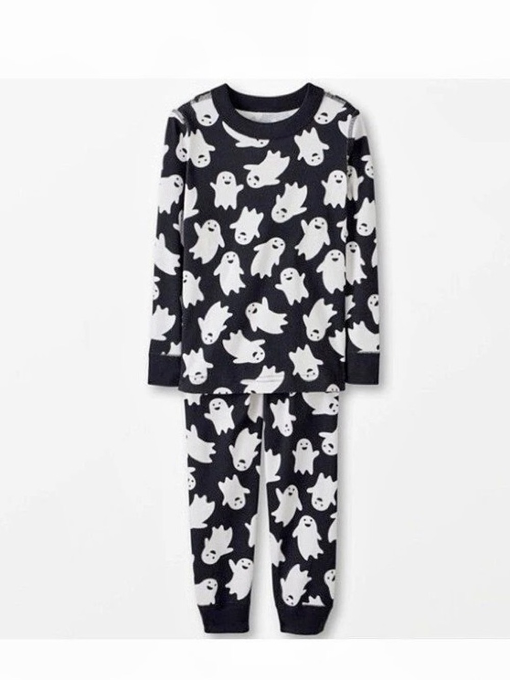 Hanna Andersson Spooky Smiles Halloween Pajama Set Black & White